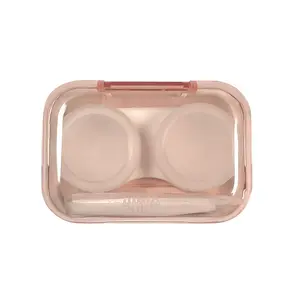 Cute Portable Contact Lens Case Contact Lens Case Clip Glasses Care Box Stylish Simple Purple Pink