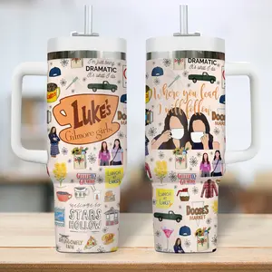 Gilmore Girls TV Series 40OZ Tumbler With Straw, Gilmore Girls Drama Movie Merch, Tv Series Fan Gifts