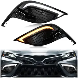 Switchback White/Amber LED DRL Front Fog Daytime Running Light Sequential Turn Signal  For Toyota Camry Sedan SE XSE and TRD 2021-2024 Accessories