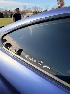 "In the name of Allah, whatever Allah wills happens" ( بسم الله ما شاء الله)