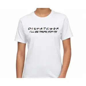 911 Dispatcher Appreciation T-Shirt, First Responders Graphic Tee, Emergency Dispatcher Support Short Sleeve Apparel, Aesthetic Thin Gold Line & Public Safety Gift Fashion Top, Viral Trendy Hero Behind the Headset Statement Streetwear Crew Neck