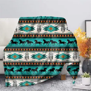 Dream Catcher Horse  Throw Blanket  Machine Washable Bed Couch Cover