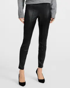 Express High Waisted Faux Leather Seamed Leggings