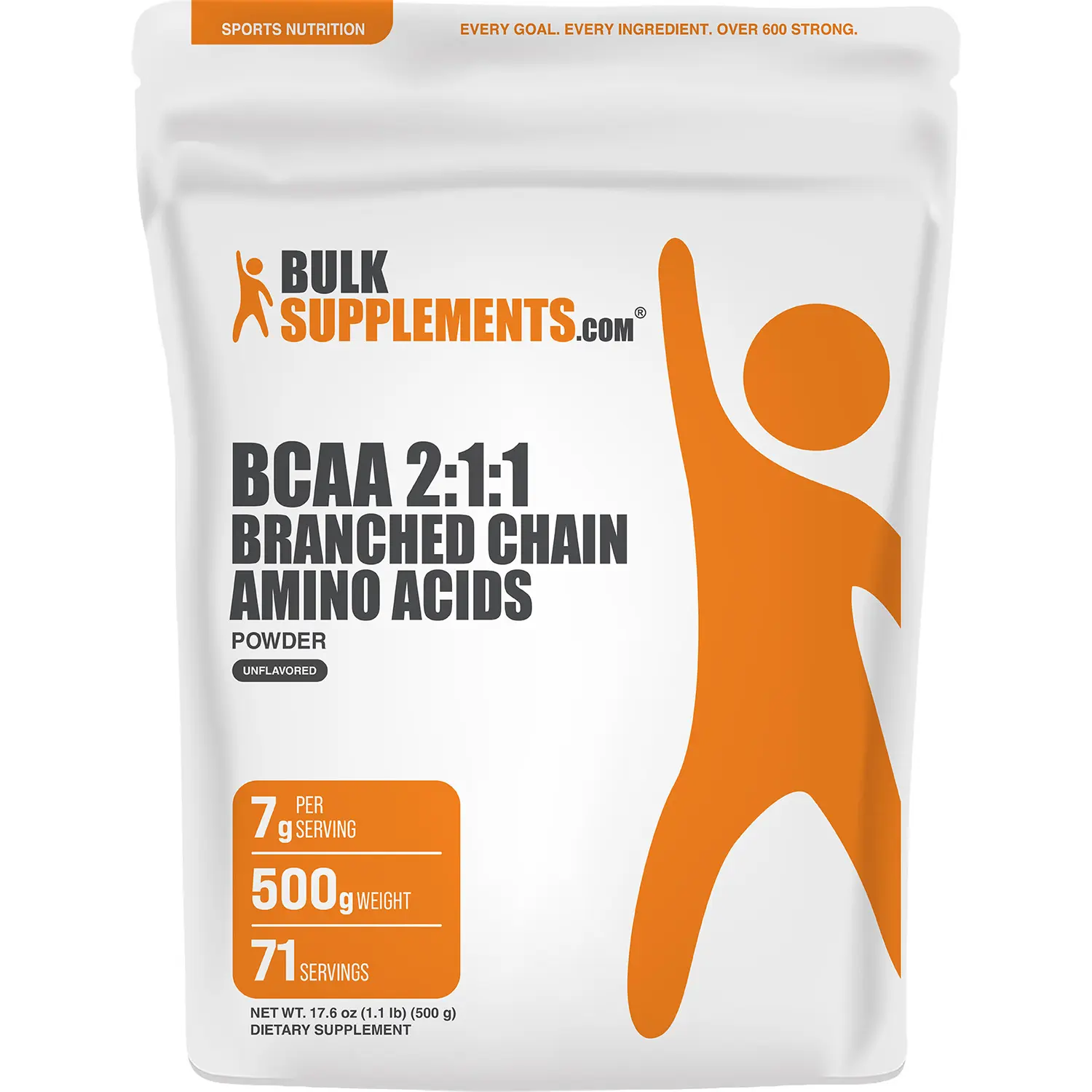 BulkSupplements - BCAA 2:1:1 Branched Chain Amino Acids Powder - Muscle Recovery - Liver Health - 500g - 7g per Serving BulkSupplements - BCAA 2:1:1 Branched Chain Amino Acids Powder - Muscle Recovery - Liver Health - 500g - 7g per Serving
