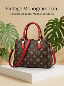 New Luxury Women's Large Capacity Leather Handbag, Premium Quality Designer Tote & Shoulder Clutch Bag, Waterproof