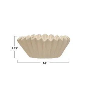 Stoneware fluted bowl, large