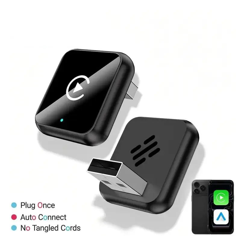 2-in-1 Wireless CarPlay Android Auto Adapter, Plug & Play CarPlay Adapter,Fast Auto Reconnect,Convert Wired to Wireless for Factory Cars,Wide Compatibility for Most Cars