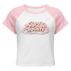 Soft Life Society 'SLS' Women’s micro rib raglan tee