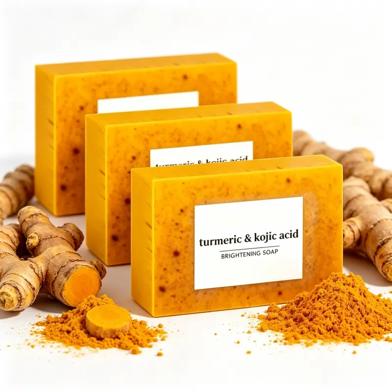 【NEW】Turmeric Kojic Acid Brightening Cleansing Bar, Natural Skin Care Soap for Face & Body, Dark Spot Remover, Treatment for Acne Scars & Dull Skin Lightening