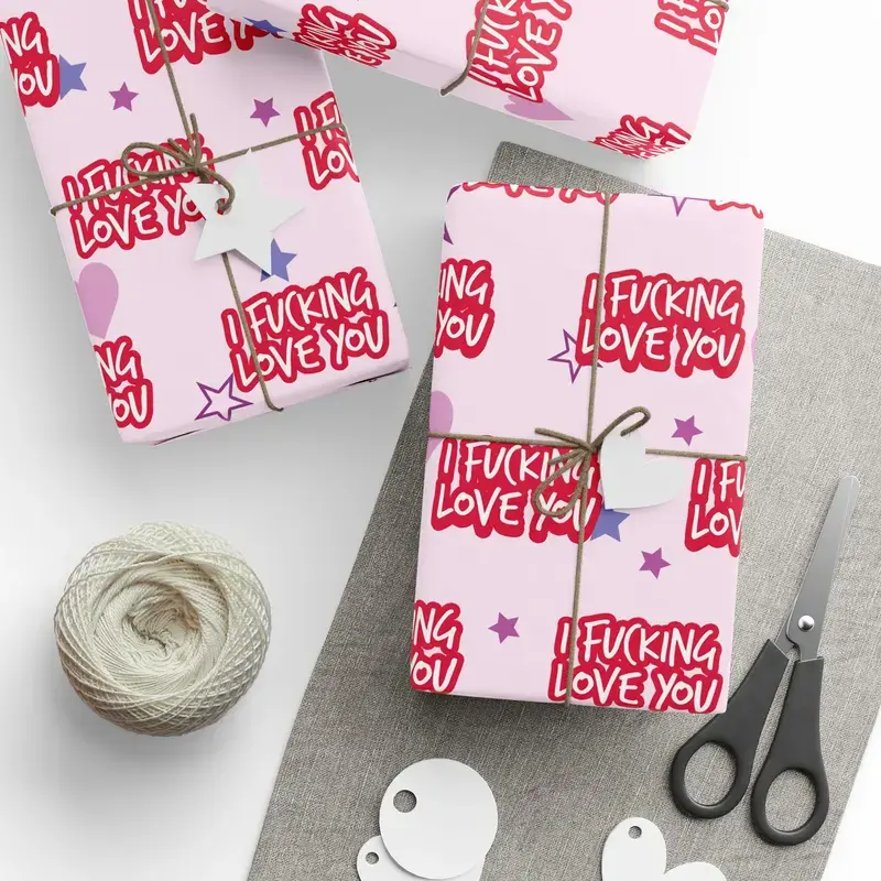 I F**king Love You Wrapping Paper, Valentine I F**king Love You Wrapping Paper, Cute Valentine Gift Wrap, Sweet Romantic Package, Vanlentine's Day Gift Wrap, Trending 2026-2027