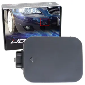 iJDMTOY Unpainted/Primed Front Bumper Tow Hook Cap Cover Replacement For BMW 2008-2010 LCI/Facelift E60/E61 528i 535i 550i Standard Bumper (Not for Sport Pkg)