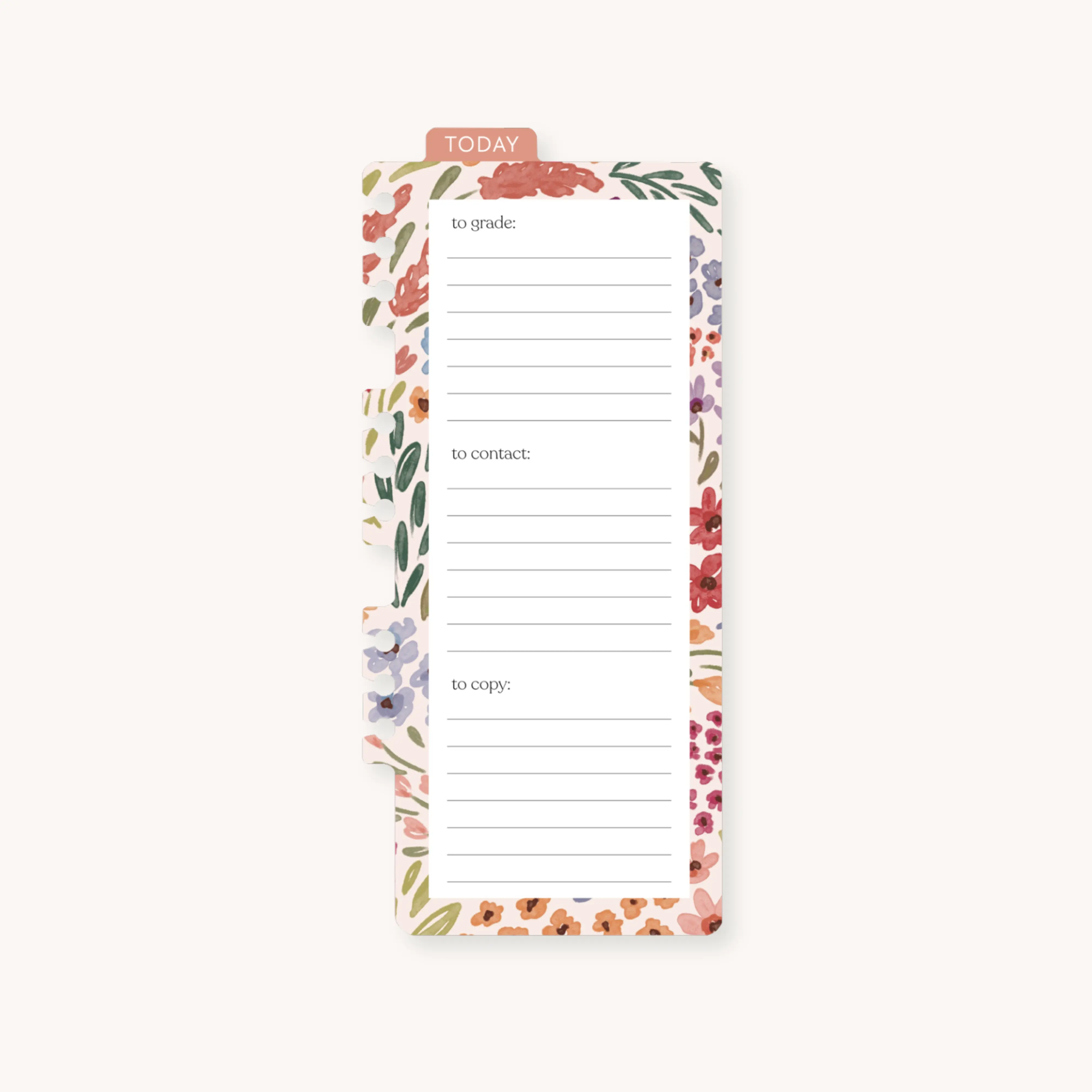 Dry Erase Dashboard | Teacher Planner | Lined Floral School Stationery