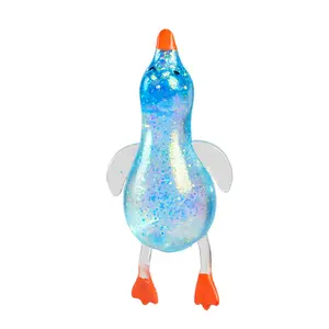 Squeeze Glitter Duck Stress Relief Toy Mini Stretchy Soft TPR Fidget Toy with Sparkling Design for Anxiety Relief & Sensory Stimulation