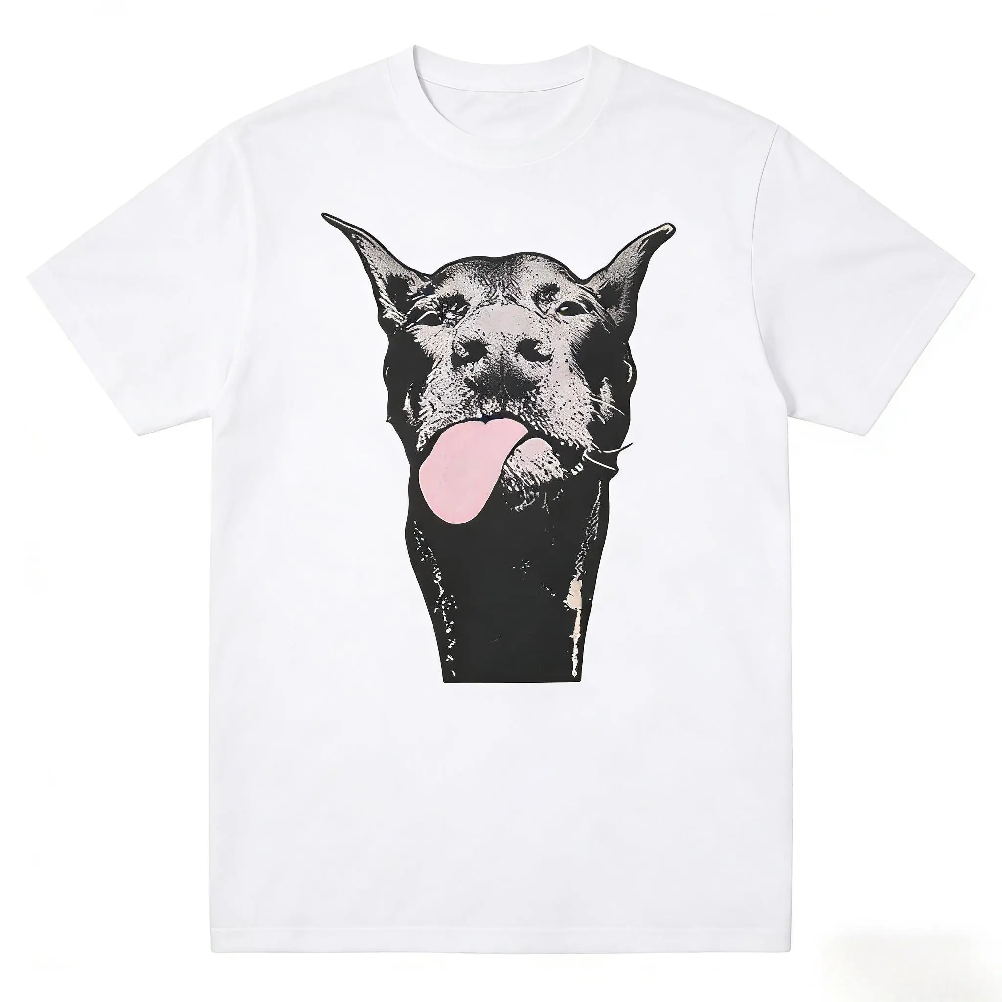 Doberman Dog Portrait T-Shirt | Vintage Pop Art Graphic Tee | Dog Lover Gift Idea | Casual Streetwear | TikTok Pet Pick