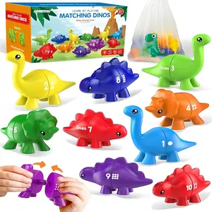 Dinosaur Montessori Numbers Learning Set for Toddlers 3-5, Preschool Sensory Matching Game, Number Recognition & Math Learning Tool, Color Shape Sorting Fine Motor Skill Toys, Educational Math Learning Toys for Boys Girls, Premium Preschool Baby Toy Gifts