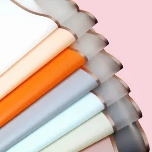 Orange Translucent with Gold Line Korean Wrapping Paper for Elegant Gift Wrapping and Decorative Uses