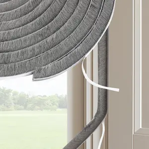 33 Ft Weather Stripping Door Seal. Self-Adhesive Soundproofing Weather Stripping for Sliding Windows and Door Frames, 0.35" Wide x 0.6" Thick, Gray