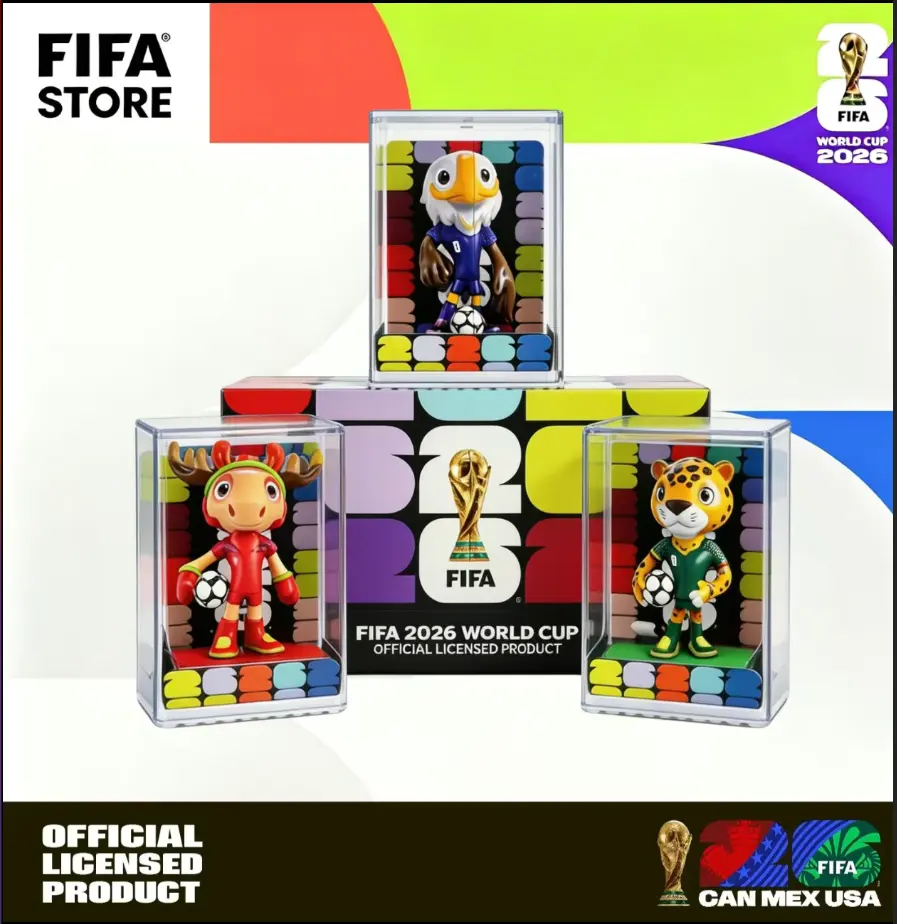 FIFA World Cup 2026 Official Country Mascots Keychains Set - 6cm High 3-in-1 Football Fashion Zayu, 3PCS Character Styles EagleMoose/Leopard Animals Clutch, Soccer Collectible Outdoor Gift, 6Cm（High）3 In 1 Set, Kid-Friendly Safe, Plastic, Official License