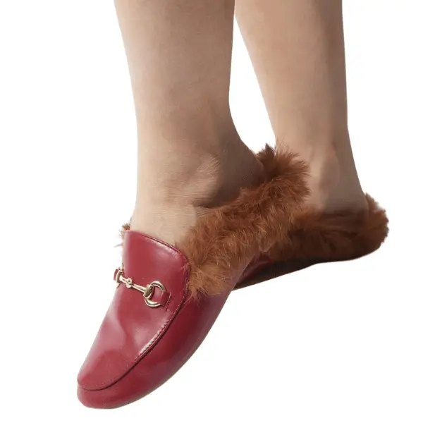 Burgundy Furry Mule - Unconditional