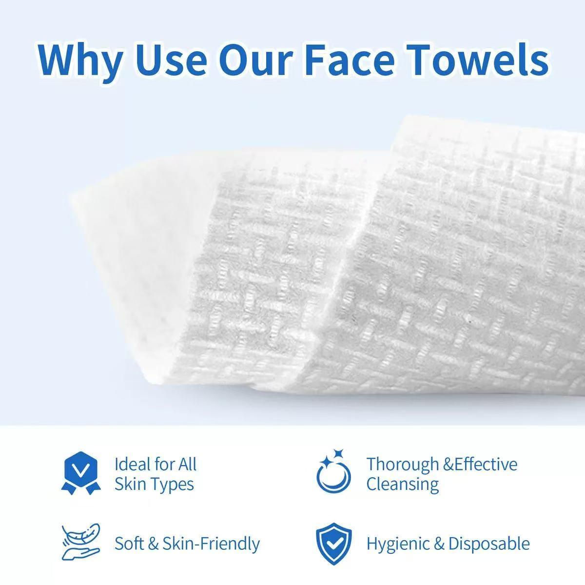 Disposable Face Towel, 50pcs/box Portable Multipurpose Wet and Dry Towel, Soft Face Towel for Home, Bathroom and Outdoor Travel, Absorbent Breathable Towel