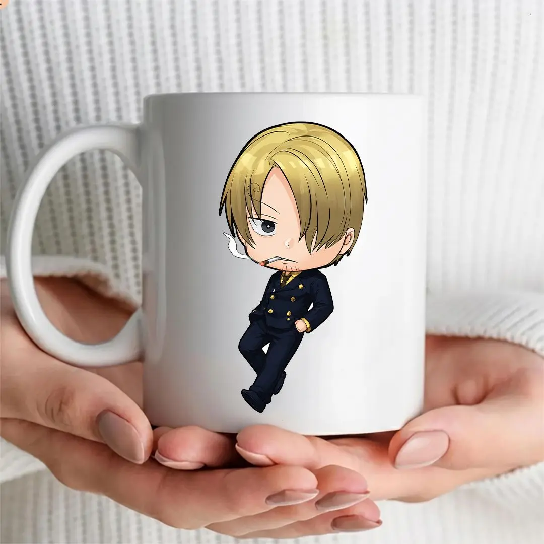 Sanji One Piece Chibi Mug, Cute Pirate Chef Anime Coffee Cup, Straw Hat Fan Gift for Manga Collectors
