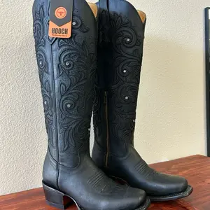 Matte Black Tall Square Toe Women’s Boot