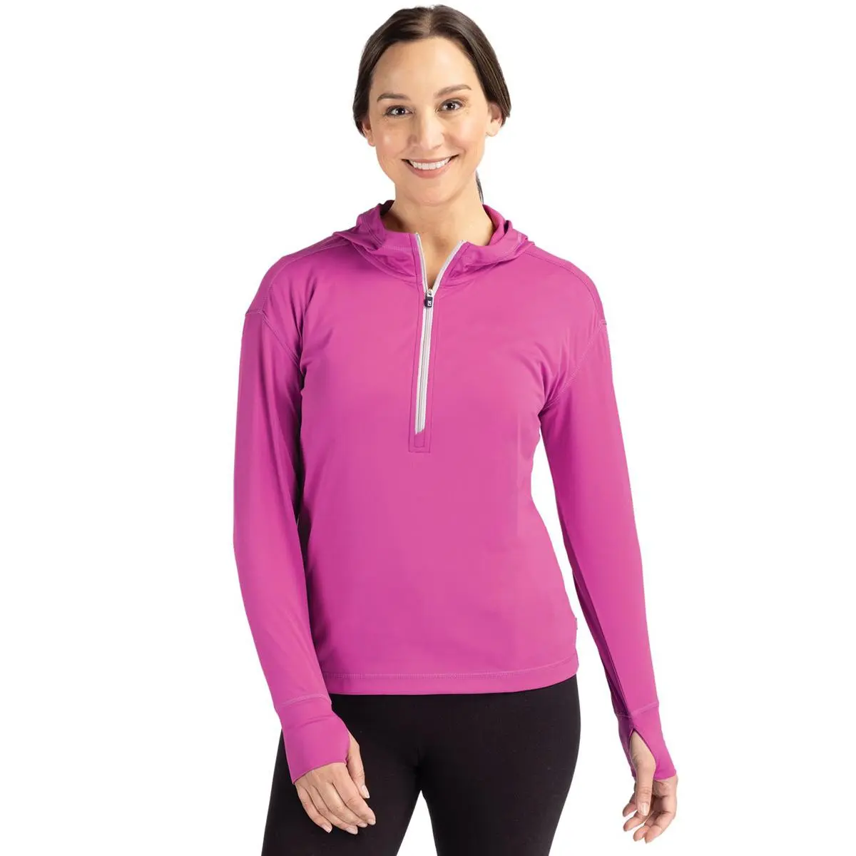 Cutter & Buck Daybreak Eco Recycled Womens Half Zip Hoodie