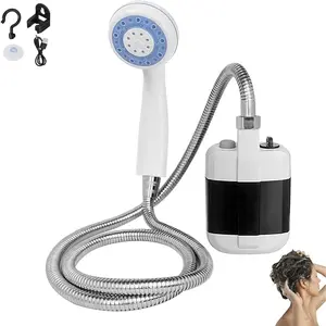 Portable Shower for Camping, Rechargeable Shower Pump with Showers Head & Hose, Adjustable Flow, Suitable for Outdoor Camping, Pet Bathing and Car Washing