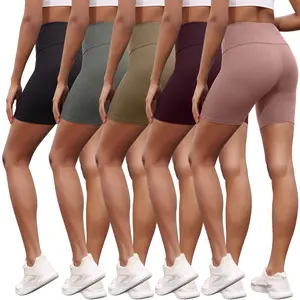 5 Pack High Waisted Biker Shorts For Women, Super Soft Tummy Control No See Through Workout Running Yoga Athletic Shorts 6"Inseam Running  #mothersdaygift