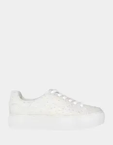 Betsey Johnson Sidny Ivory Pearl Platform Sneakers