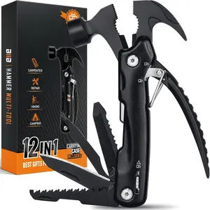 12-in-1 Hammer Multitool, Outdoor Camping Survival Gear Tool, Perfect Fathers Day & Birthday Gifts for Men, Dad, Husband, Ideal Gift from Daughter or Son