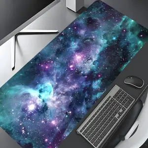 Universe Starry Sky Pattern Mouse Pad, Rectangle Gaming Mouse Pad, Office Desk Keyboard Mat for Home Office Desk, Desk Accessory