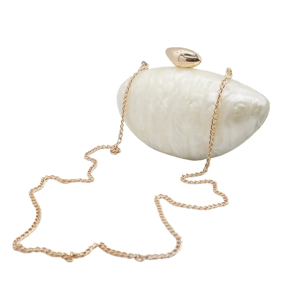 Women Seashell Clutch Acrylic Crossbody Evening Bag Top-Handle Gift Shell Shape Acrylic Clutch Trendy Metallic Acrylic Evening  main image 3