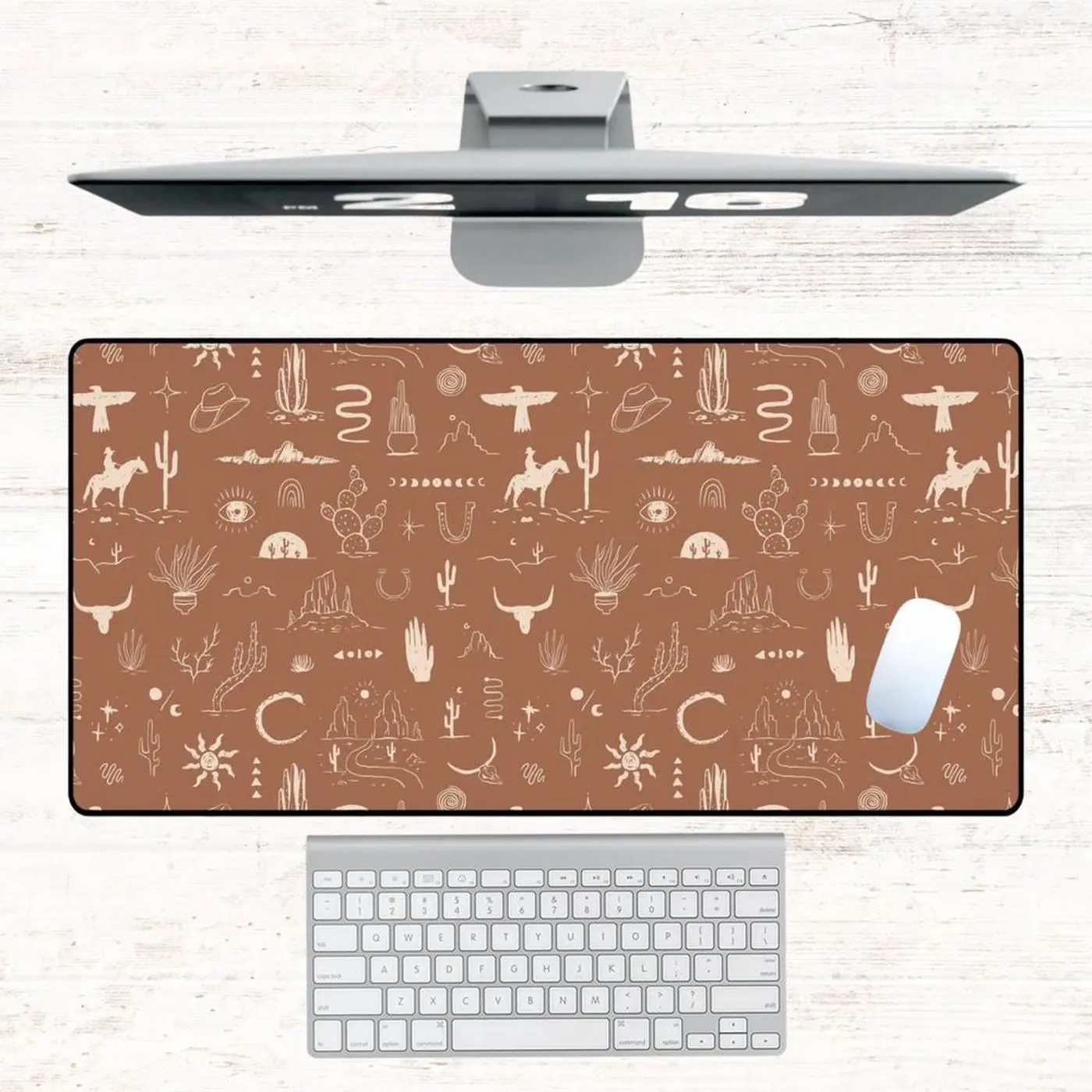 Large Boho Western RN Desk Mat, Desk Accessory, Pretty Desk Pad, Mat For Desk, Desk Topper, Trendy Workspace, Mouse Pad
