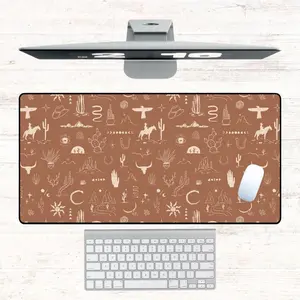 Large Boho Western RN Desk Mat, Desk Accessory, Pretty Desk Pad, Mat For Desk, Desk Topper, Trendy Workspace, Mouse Pad