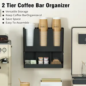Multi-Functional Paper Cup Holder Storage Box, Coffee Tea Shop Bar Straw Organizer, Versatile Storage Solution for Restaurants