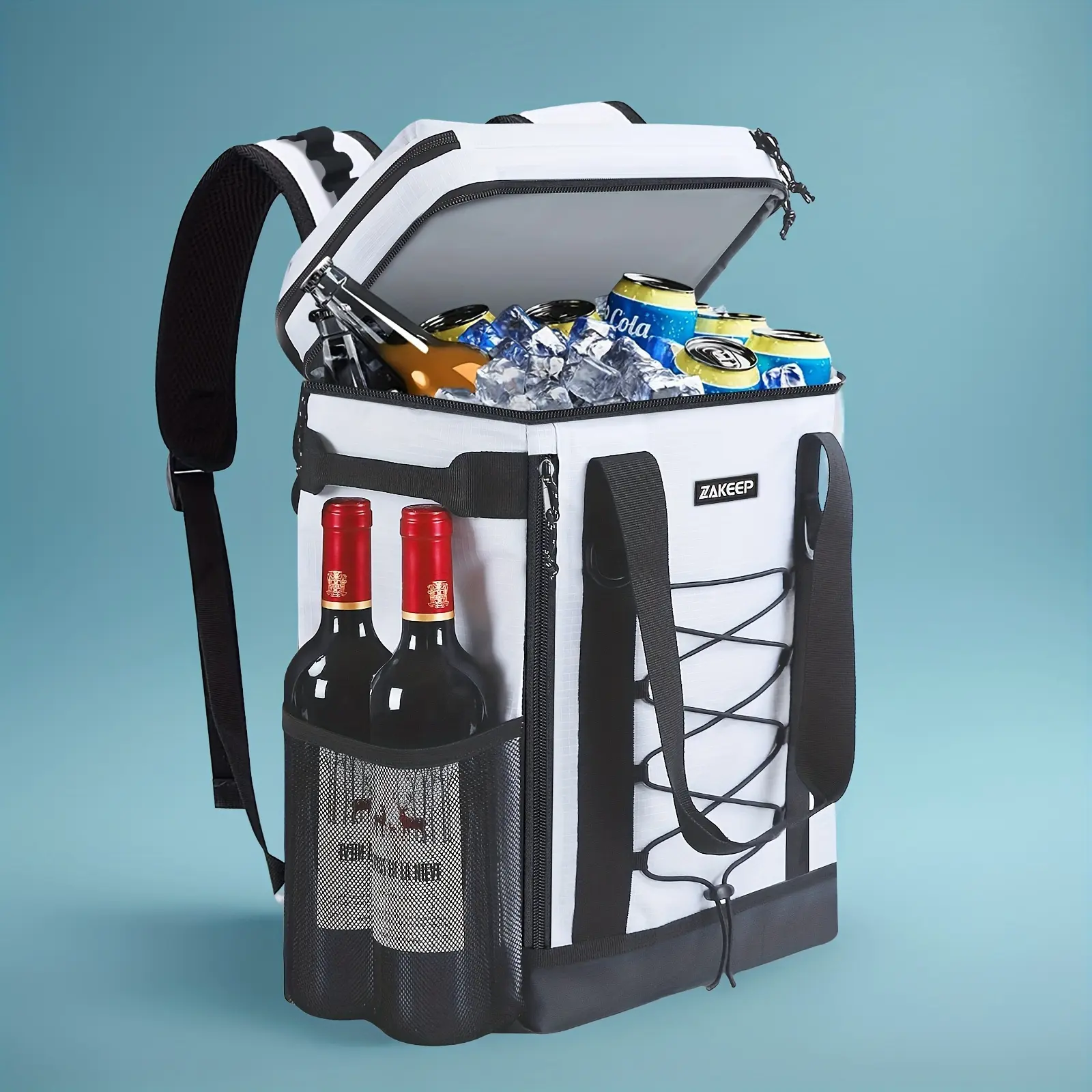Soft Sided Cooler Backpack, Large 36-Can Capacity, Solid Insulated & Leakproof Design, Practical for Camping and Picnics, 36 Cans, High-Capacity
