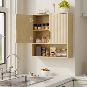 25x23.6x9 Inch Wall Mounted Medicine Cabinet – Barn Door Design with Adjustable Shelf, for Bathroom, Kitchen, Laundry & Entryway