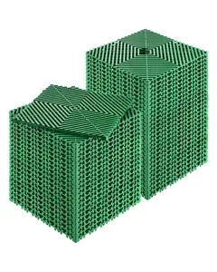 Interlocking Drainage Mat 10x10 Inches, Modular Cushions, Durable PP Material, 50-Piece Splicing Drainage Mats, Non-Slip Drainage Floor Tile and Shower Mat for Garage, Garden, Kitchen and Outdoor Use, Green