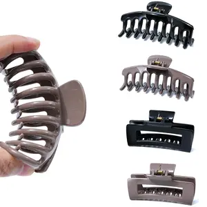 AWAYTR 4 Pack Silicone Flexible Hair Claw Clips Nonslip Large Bendable Claw Clip Soft Hair Grip Hairclips for Thin and Thick