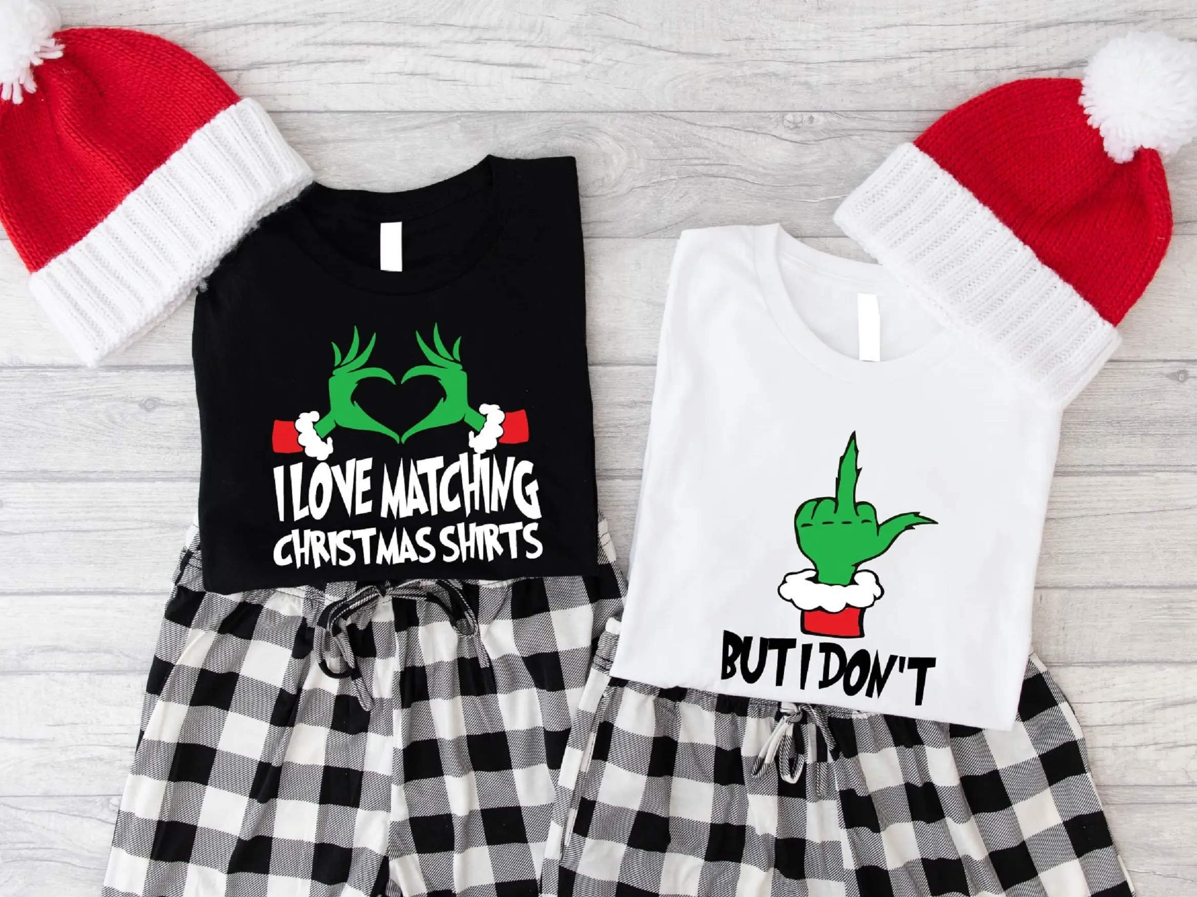 I Love Matching Christmas Shirts Tee, But I Don't Shirt, Husband And Wife Matching Christmas T-shirts, Funny Couple Holiday Gifts, Mr And Mrs Christmas Party Tee