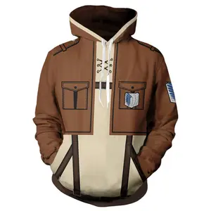 Men's Attack on Titan Survey Corps Giant Cosplay Zipper Hoodie/Jumper - Long Sleeve Costume Uniform, Wings Design, Durable Fabric, Ribbed Hem, Pockets, Anime Casual Sweatshirts