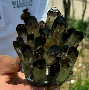 310g+ Natural New find Aura Smoky Quartz Cluster Mineral Specimen Energy Healing Tea Crystal Reiki Home Decor