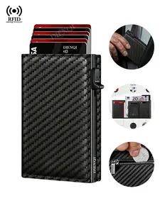 Men's Wallets Magsafe Magnetic Carbon Fiber Pattern Bank Credit Card Holders Trifold Zipper Pocket Money Bag RFID Coin Purse Men Women, Thanksgiving Gift, Gift for Father, Boyfirend, Magnetic Closure Wallet