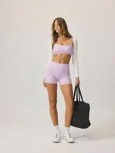 SLYNVIA Plaid Gingham Printed Cropped Cami Top and High Waisted Shorts Two Piece Active Set