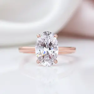 Rose Gold 3.50ct Oval Cut Solitaire Engagement Ring