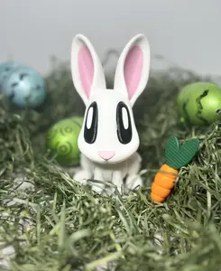 3D Printed Articulating Easter Bunny Fidget Toy - Stress Reliever, Light Brown, Grey, Pastel, 3 1/2 Inch or 5 Inch, Handcrafted with Premium 3D Printing