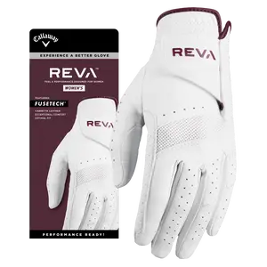 Callaway Golf Women's REVA Golf Glove in White/Eggplant | Size: Medium/Large