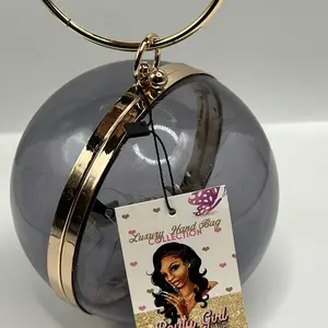 Transparent Acrylic circle clutch or crossbody handbag