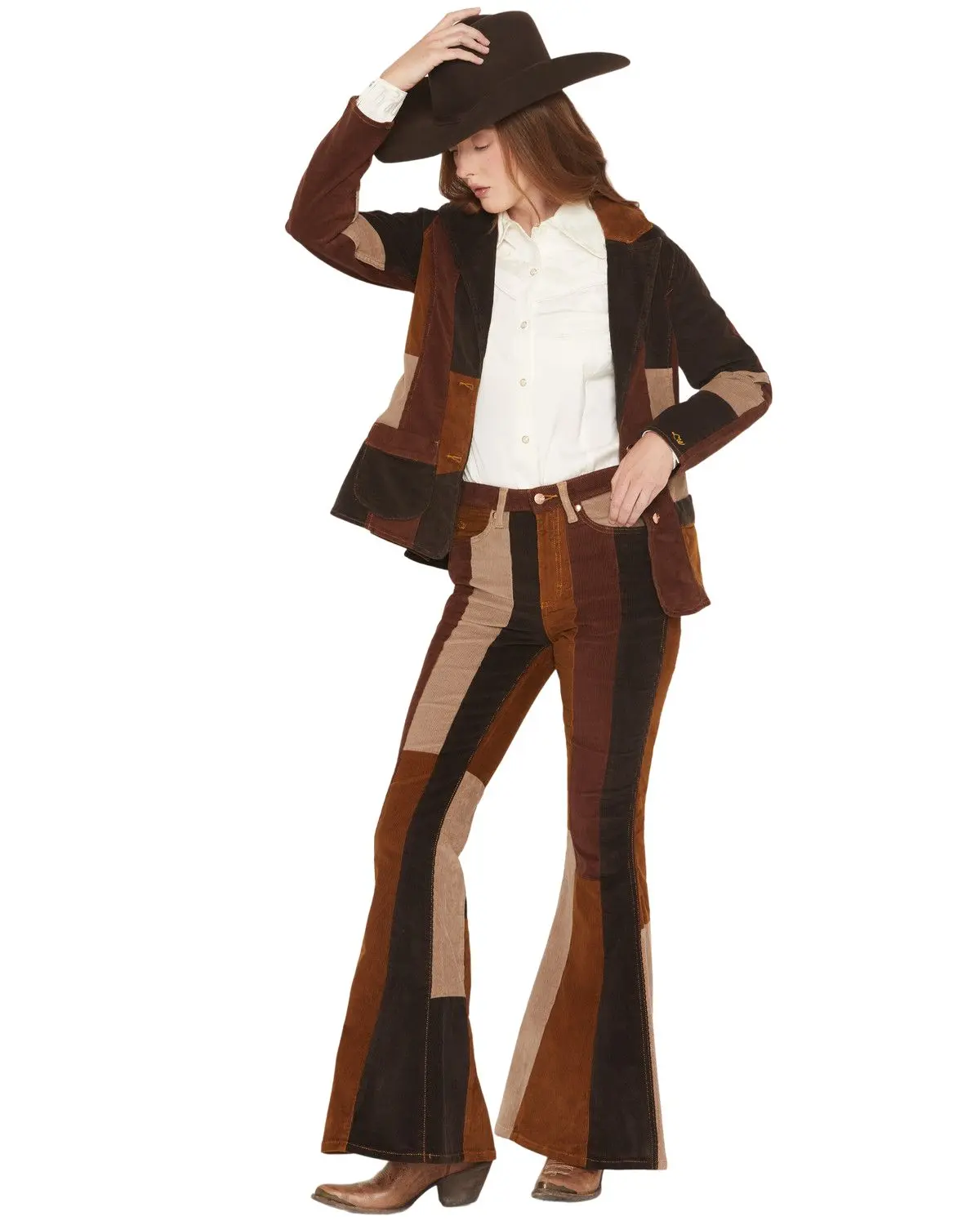 Wrangler Women's X Lainey Wilson Women'S High Rise Patchwork Corduroy - 112370628